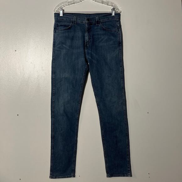 Levis Slim Fit Dark Washed 5 Pocket Blue Denim Jeans Men's Size 30x32 - Picture 1 of 7